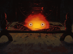 Calcifer Sitting On Fire GIF
