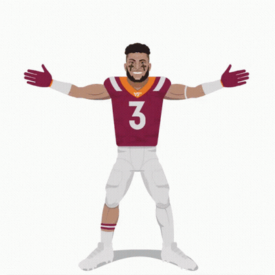 Caleb Farley Of The Virginia Tech Hokies Card GIF