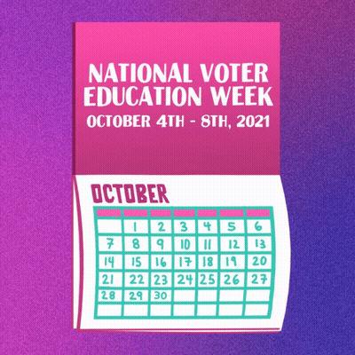 Calendar For National Voter Education Week October GIF