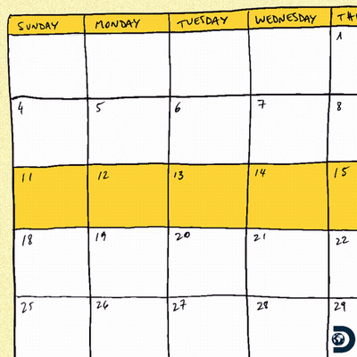 Calendar. Shark Week. GIF