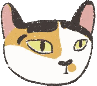 Calico Cat Face With Yellow Eye Sticker