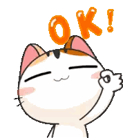 Calico Cat Giving OK Sign Sticker