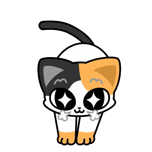 Calico Cat Sitting And Looking Sticker