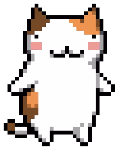 Calico Cat Smiley Face Pixel Art Sticker