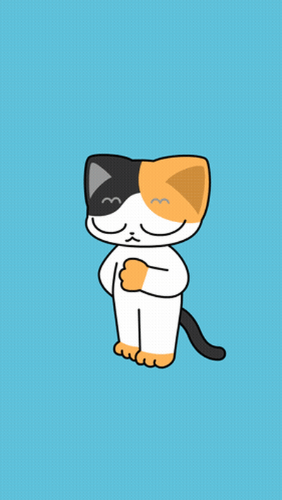 Calico Cat Standing On Blue Surface GIF