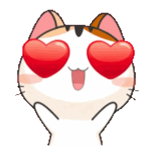 Calico Cat With Heart Eyes Covering Face Sticker