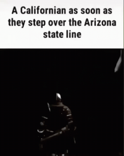 Californian Stepping Over Arizona State Line Video Game GIF
