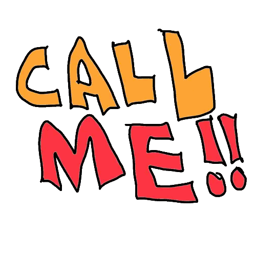 Call Me Sign In Orange And Red Sticker