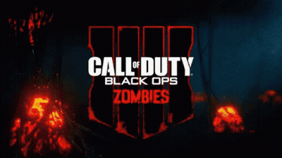 Call Of Duty Black Ops Zombies Logo On Dark Background GIF