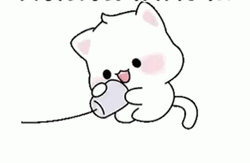 Calling Cute Cat Pompom GIF