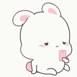 Calling Cute Rabbit Waiting For Reply GIF