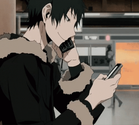 Calling Izaya Orihara Durarara GIF