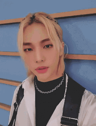 Calm Hyunjin Waving Hello GIF