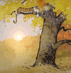 Calvin And Hobbes Autumn Tree Relax