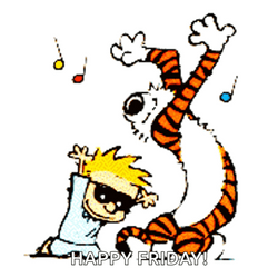 Calvin And Hobbes Dancing Happy Friday GIF