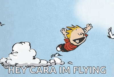 Calvin And Hobbes Flying Hey Cara Im Flying GIF