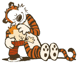 Calvin And Hobbes Friends Hug Time