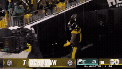Calvin Austin II Touchdown Advertisement With Football Player GIF