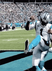 Cam Newton Galloping Walk GIF