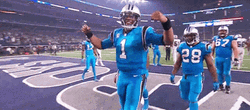 Cam Newton Quarterback Flexing Muscles GIF