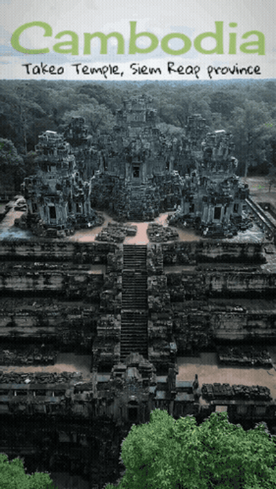Cambodia Poster With Stone Temple GIF