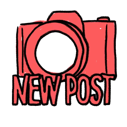 Camera Drawing With New Post Sticker