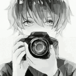 Camera Greyscale Anime Boy