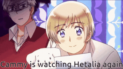Cammy Watching Hetalia Boy Holding Paper GIF
