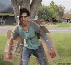 Camouflaging Man Illusion GIF