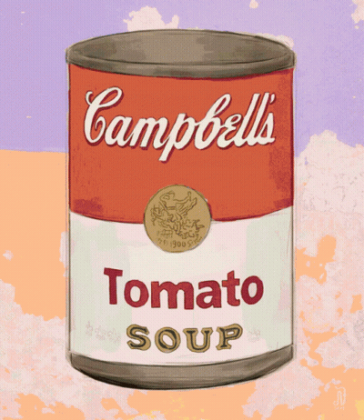 Campbell's Tomato Soup Can With Penny GIF