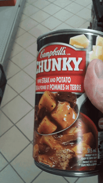 Campbells Chunky Steak And Potato Soup Can GIF