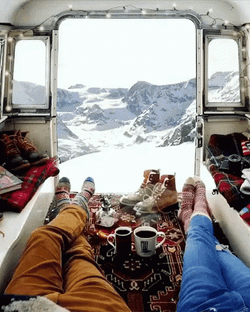 Camper Couple In WInter GIF