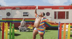 Camper Man Pouring Water On Body GIF