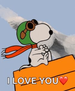 Camsey Snoopy Flying Fly Peanuts Clouds House GIF