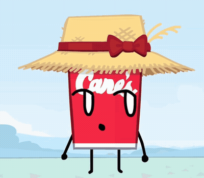 Can Of Cane's Wearing Straw Hat And Bow Tie GIF