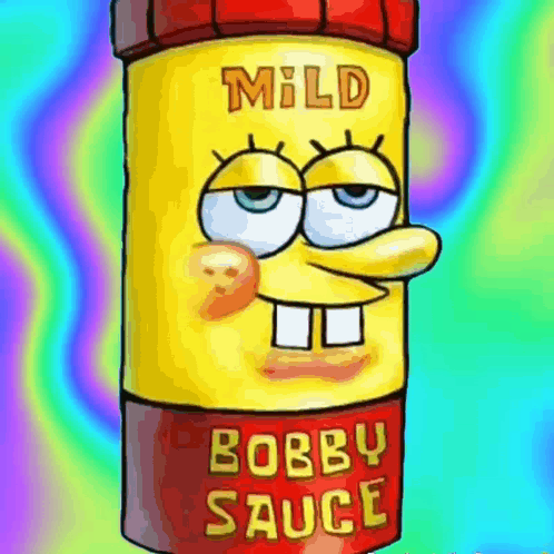 Can Of Mild Bobby Sauce With Cartoon Face GIF