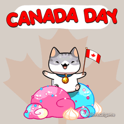 Canada Day Cute Cartoon Cats GIF