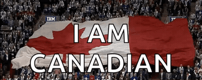Canadian Flag In Front Of Crowd GIF