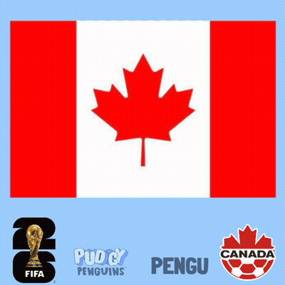 Canadian Flag Soccer Ball And Penguin GIF