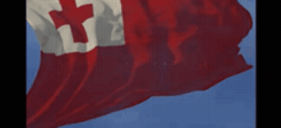 Canadian Flag Waving Against Blue Sky GIF