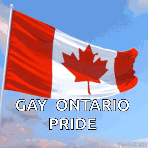 Canadian Flag With Maple Leaf And Gay Ontario Pride GIF