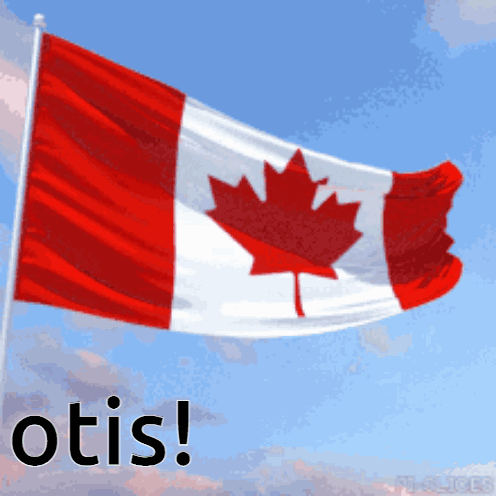 Canadian Flag With Maple Leaf And Word Otis GIF