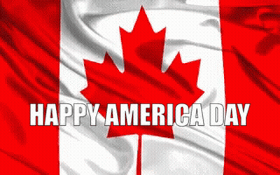 Canadian Flag With Maple Leaf Happy America Day GIF