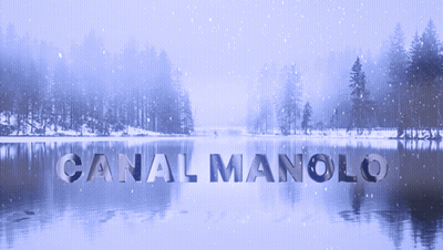 Canal Manolo Written Over Lake Snow Falling GIF