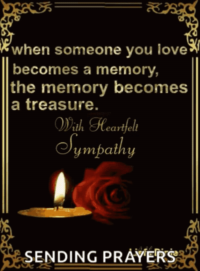 Candle And Rose Sympathy GIF