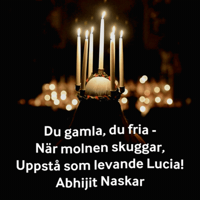 Candle Holder With Words Du Gamla Du Fria GIF