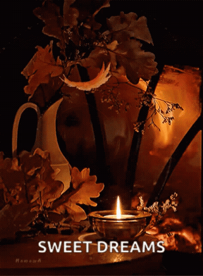 Candle Painting Saying Sweet Dreams GIF