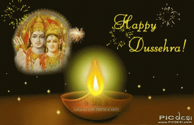 Candle With Happy Dussehra GIF