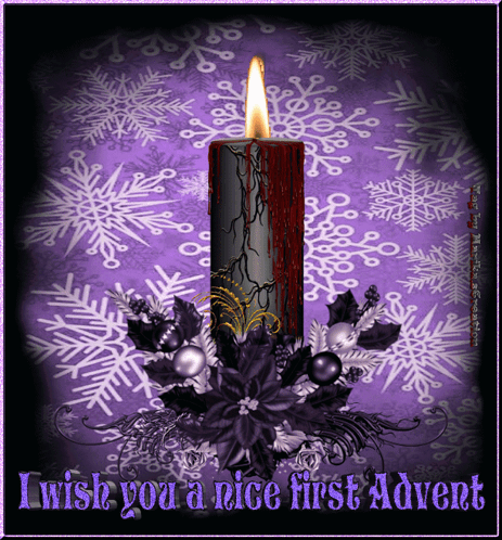 Candle With I Wish You A Nice First Advent GIF