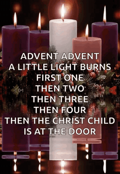 Candles Saying Advent Advent A Little Light Burns GIF